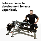 Pro ClubLine (LVBP) Adjustable Leverage Gym Bench - Converging Chest & Bench Press Machine with Sealed Bearings and Gas-Assisted Start Positions